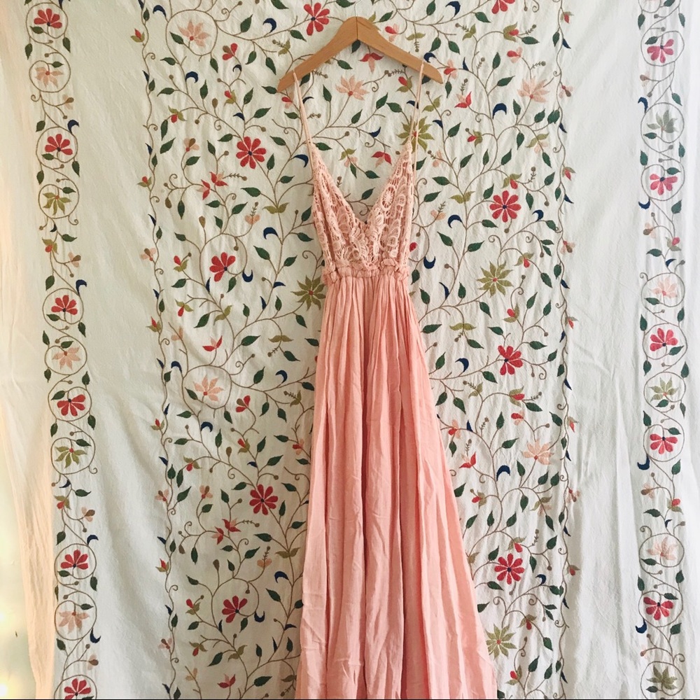 Open Back Crochet Gown